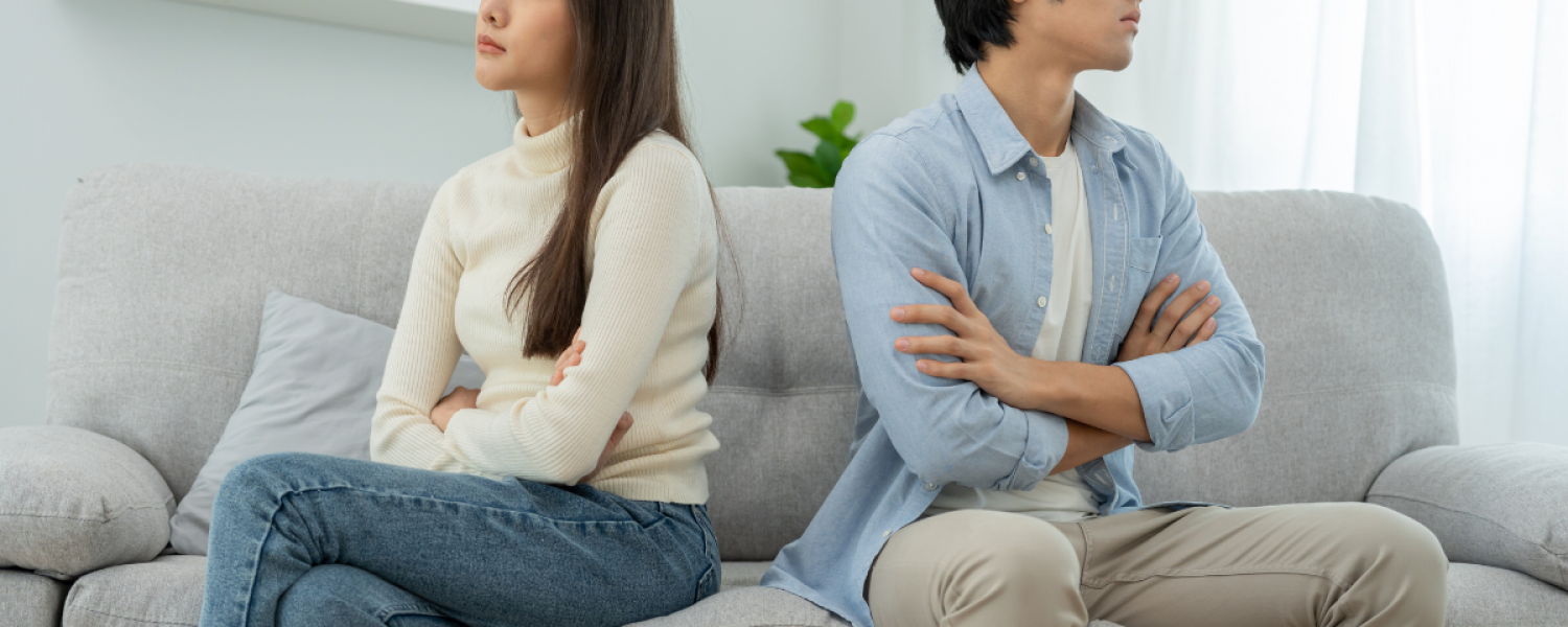 couple turned away